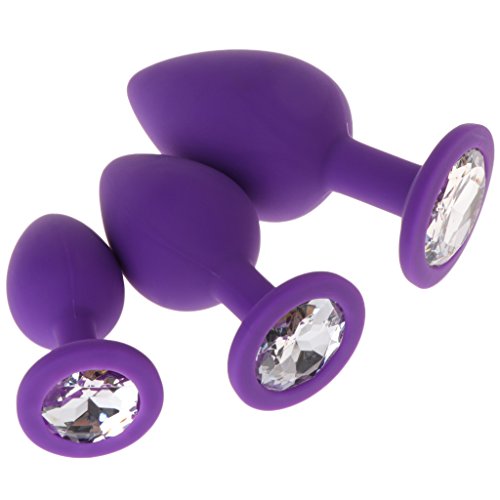 Conjunto de 3 peças de silicone Amal Plug Toy violeta Cansenty - Materiais de arte e artesanato - silicone, 3 peças, violeta