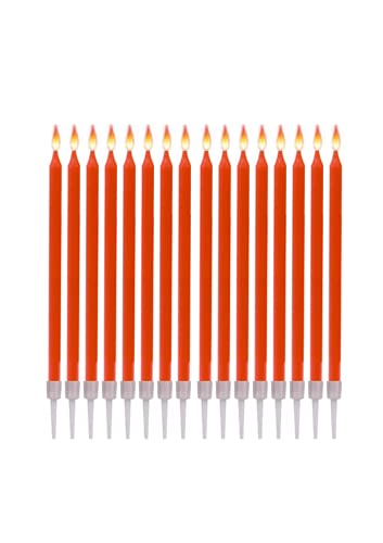 Vela de Canto 16 Unidades (12x1cm) Cor Vermelho Jaow - Velas de aniversário - velas, 16 unidades, vermelho, 12x1cm