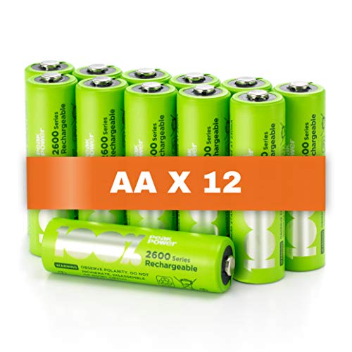 Pilha Recarregável PEAKPOWER 12 x Pilhas Recarregáveis AAA 2600 Series peakpower - Baterias - 2600 mAh, universal, 12 v, 12 pilhas