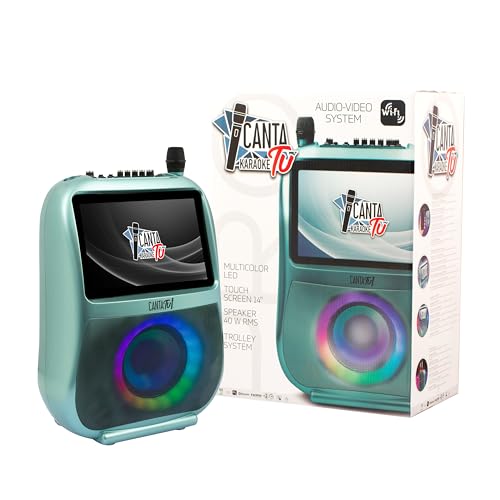 Kit de Microfone e Sistema de Áudio Portátil CANTA TU Famosa - Sistemas de karaokê - microfone inalâmbico, 10 metros, volume modulável, ecofato, prioridade