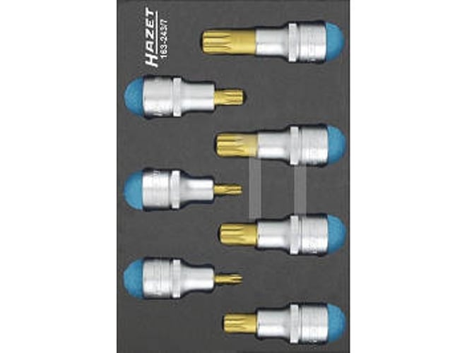 Conjunto de 7 Pontas de Aparafusar HAZET 163-243/7 Hazet - Acessórios para ferramentas - 7 pontas, hexagonais, planas, reparação