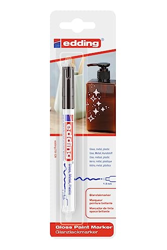 Marcador EDDING 751 (Preto - Ponta Redonda - 3 a 5 mm) Edding - Marcadores e marcadores de texto - tinta pigmentada, ponta redonda, resistente à luz, acabamento metálico