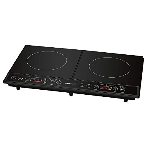 Placa de Cozinha Clatronic DKI 3609 | Aço inoxidável, Preto Clatronic - Eletrodomésticos de cozinha - aço inoxidável, preto, 3500 w, temporizador