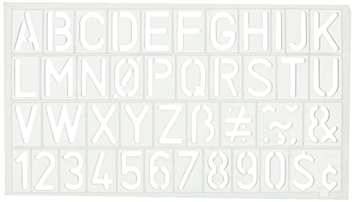 Escantilhado Westcott Alphabet and Numbers 20mm Azul Acme United Corporation - Ferramentas de medição e marcação de artesanato - alfabeto, números, 20mm, azul