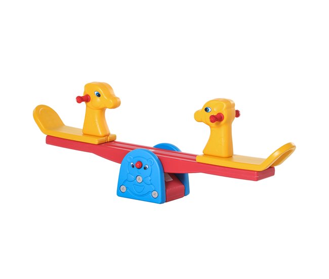 Baloiço Infantil HOMCOM com Encosto Girafa | 150 x 32 x 60 cm - Multicor HOMCOM - Baloiços - baloiço infantil, homcom, encosto girafa, multicor