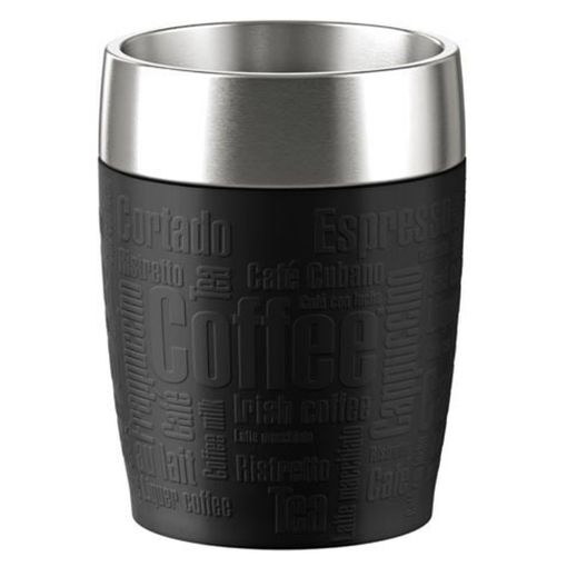 Garrafa EMSA Travel Mug (Preto - Vidro - 8 x 9 cm) Emsa - Porta-alimentos e bebidas - preto, vidro, portátil