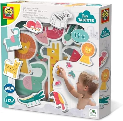 Autocolantes Decorativos SES CREATIVE Tiny Talents Bath Safari Animals (Multicolor - 18 x 15 cm) SES CREATIVE - Brinquedos - autocolantes decorativos, ses creative, tiny talents, bath safari animals, multicolor, 18 x 15 cm