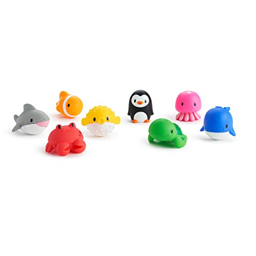 Brinquedos para Banheira MUNCHKIN Ocean Bath Squirts - 8 Pack Munchkin - Brinquedos de banho - 8 peças, canais, escumadeiras, esponjas