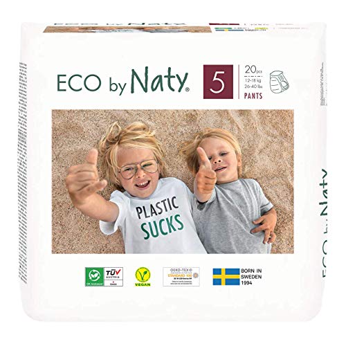 Fraldas ECO BY NATY Pants (80 Un) Tamanho: 5 NATY - Fraldas - biodegradável, compostável, reciclável, fibra natural