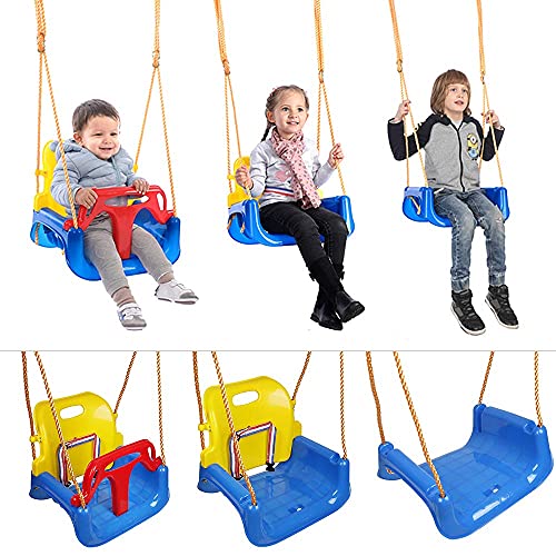 Baloiço para bebés Outsunny | Azul, Branco Anth - Móveis de exterior - ajustável, encosto acolchoado, cor branca e azul