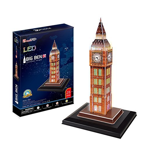 Puzzle 3D TOY PLANET Big Ben (Idade Mínima Recomendada: 4 anos) CubicFun - Quebra-cabeças - puzzle, big ben, torre de londres, candeeiro, luzes LED