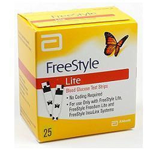 Teste de Glicose FREESTYLE LITE (25 Un) Freestyle Lite - Equipamento de laboratório - glicemia, 24h, portátil