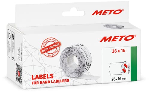 Etiquetas METO 26 x 16 mm, 2 linhas, branco (6000 unidades) Meto - Etiquetas e tags - 26 x 16 mm, 2 linhas, branco, 6000 unidades