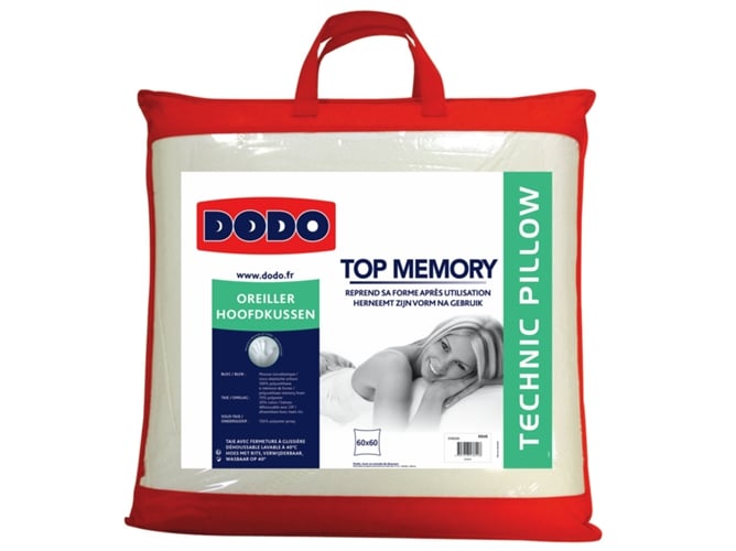 Almofada para Cabeça DO WRAP Dodo Top Memory (Branco) DODO - Almofadas - cabeça, espuma viscoelástica, 60x60 cm