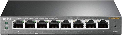 Switch TP-LINK TL-SG108PE (8 Portas Gigabit) TP-Link - Concentradores e comutadores - 8 portas, gigabit, Switch