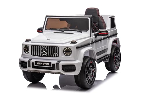 Carro Elétrico FINOOS Mercedes G63 AMG Branco (Idade Mínima:3 - Até: 8 anos) FINOOS - Brinquedos - carro elétrico, mercedes g63 amg, branco, pilhas aa, aço