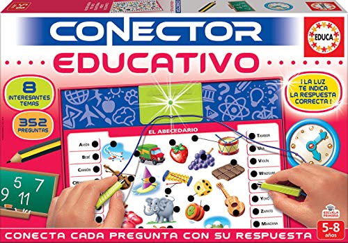 Jogo Educa Borrás Conector (Idade Mínima: 5 Anos - Versão em Espanhol) TBD - Jogos - 5 anos, perguntas e respostas, luz LED, multiconectora