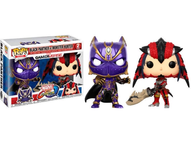 Figura FUNKO POP! Marvel Vs. Capcom 2-Black Panther & Monster Hunter Funko - Bonecos de ação e brinquedo - figura, funko pop, marvel vs capcom, black panther, monster hunter, pvc