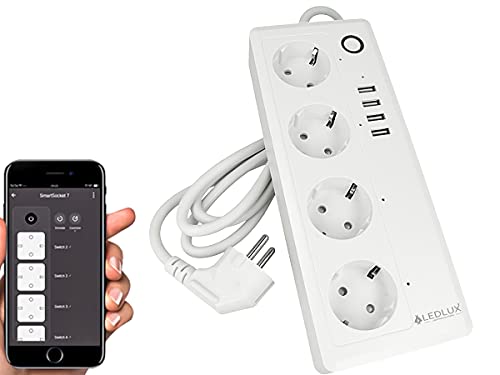 Extensão Elétrica Ledlux Wifi 4 Tomadas Usb LEDLUX - Fios e cabos elétricos - wifi, 4 tomadas, usb, alexia google home