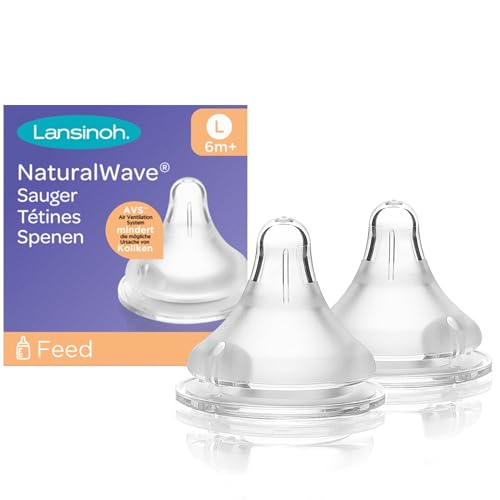 Tetina LANSINOH Natural Wave 2 Unidades Lansinoh - Suplementos de alimentação por sonda - tamanho 0m+, onda natural, silicone, compatível