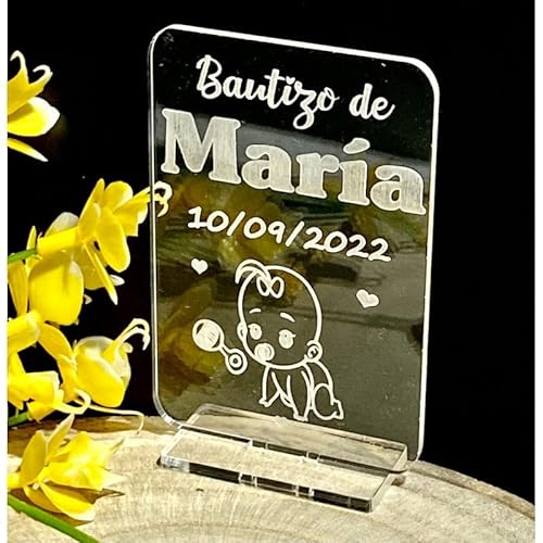 Detalhe do Evento Batismo em Metacrilato com Gravura e Dados do Evento masqueprecios - Móveis para bebês e crianças pequenas - metacrilato, gravura, dados