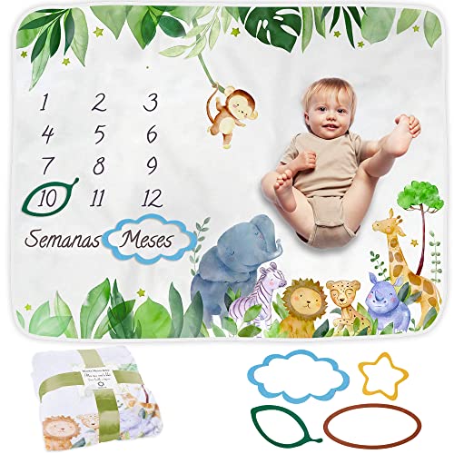 Manta ODOXIA 12 Meses com Moldura (Castanho) Odoxia - Cobertores - 100% algodão, ajustável, veludo macio, 12 meses