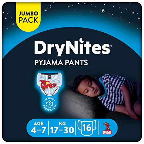 Fraldas Huggies Dry Nites Mediana (16 unidades) HUGGIES - Roupa interior - absorventes, enurese noturna, silenciosa, fina
