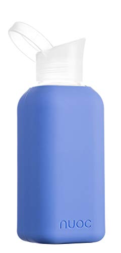 Garrafa de Água NUOC Blue Palm (Borracha - Azul) NUOC - Garrafas de água - borosilicato, silicone, azul, 500ml