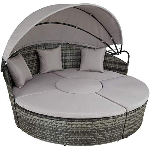 Sofá de Jardim TECTAKE Santorini (Cinzento - Aço - 172x172x132 cm) TecTake - Móveis de exterior - 172x172x132 cm, acrilico, poliéster, design moderno