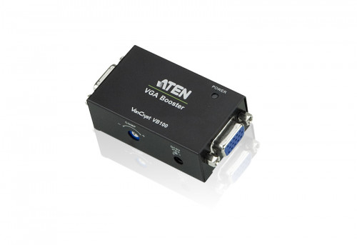 Amplificador de Vídeo ATEN VB-100 (VGA) ATEN - Divisores e comutadores de áudio e vídeo - amplificador, vga, preto, 70m