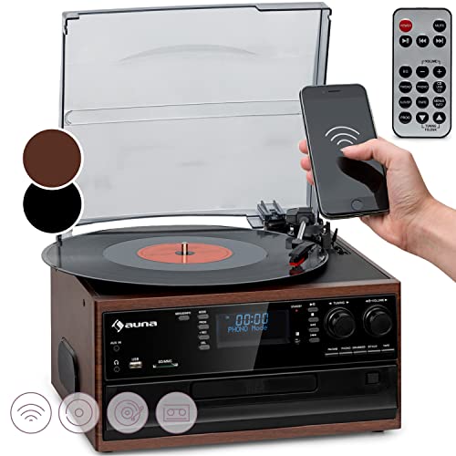 Gira-Discos AUNA 1001 (Azul - Manual - Velocidade: 33 1/3 - 45 - 78) AUNA - Áudio - 33 1/3, 45, '78, manual, usb