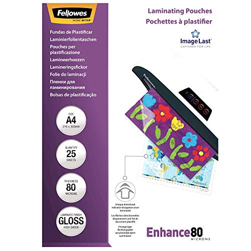 Pack 25 Capas para Plastificar FELLOWES 5376202 Fellowes - Filme de laminação, pochetes e folhas - pack, 25 capas, plastificar