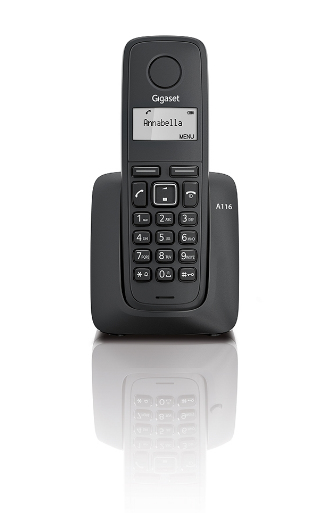 Telefone sem fio GIGASET A116 Preto, Prateado Gigaset - Telefonia - telefone, dect, preto, prateado, identificador, visor