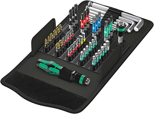 Conjunto de Pontas para Parafusar WERA KK 100 Wera - Conjuntos de ferramentas manuais - 52 peças, compacto, resistente, portátil