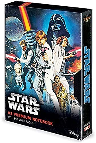 Caderno STAR WARS A5 Premium Star Wars A New Hope Vhs Pyramid International - Cadernos e bloco de notas - A5, anotar, estudar, capa dura, folhas perfuradas