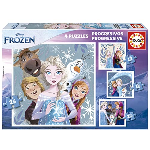 Puzzle EDUCA BORRAS Frozen e seus amigos Educa Borrás - Quebra-cabeças de encaixar - puzzle, cartão, frozen, amigos, disney