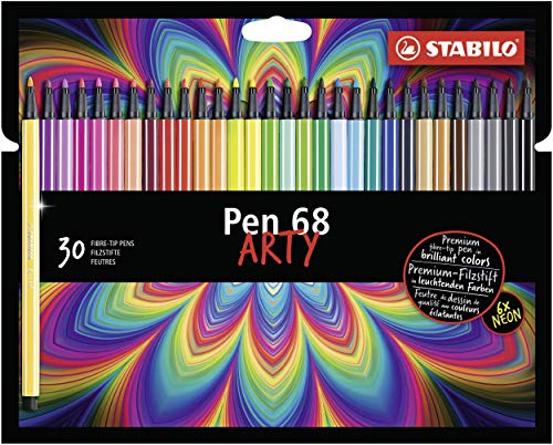 Pack 30 Canetas STABILO Arty Pen 68 Multicor Stabilo - Canetas - 30 canetas, tinta à base de água, traço médio, preenchimento