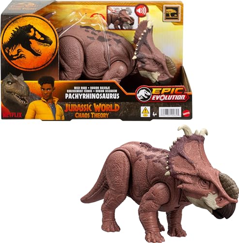 Figuras MATTEL Jurassic World: Teoria do Dinocáos - Pachyrhinosaurus Rugido Salvaje Mattel - Brinquedos - figura, pachyrhinosaurus, jurassic world