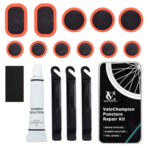 Kit de reparação de furos VeloChampion para bicicletas (12 unidades) Maxgear Limited - Acessórios para bicicletas - bicicletas, 12 unidades