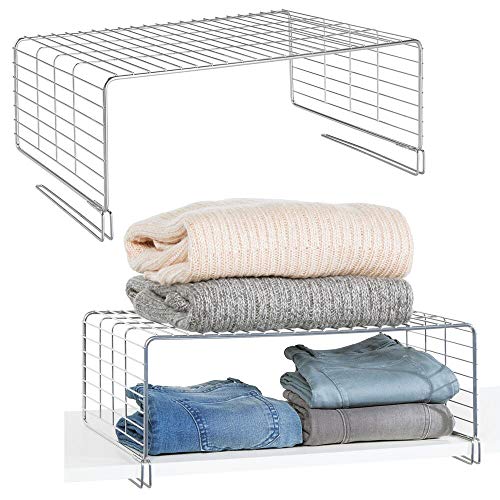 Organizador de Roupa MDESIGN Armário (Prateado - Aço) mDesign - Organizadores de armário e cabideiros - organizador, armario, prateado, aço