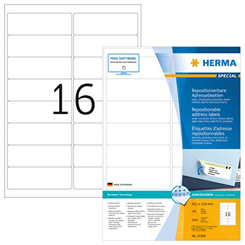 Herma Labels white 100 pcs. (Classificação e Arquivo) HERMA - Papel de impressora e copiadora - papel, 100 folhas, 212x20x302mm, 1,05kg