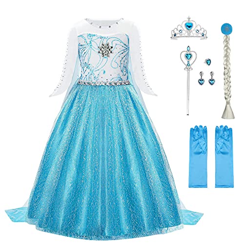 Fato de Menina URAQT Princess Elsa (Tam: 5-6 anos) URAQT - Fantasias - vestido, menina, princess elsa, 5-6 anos