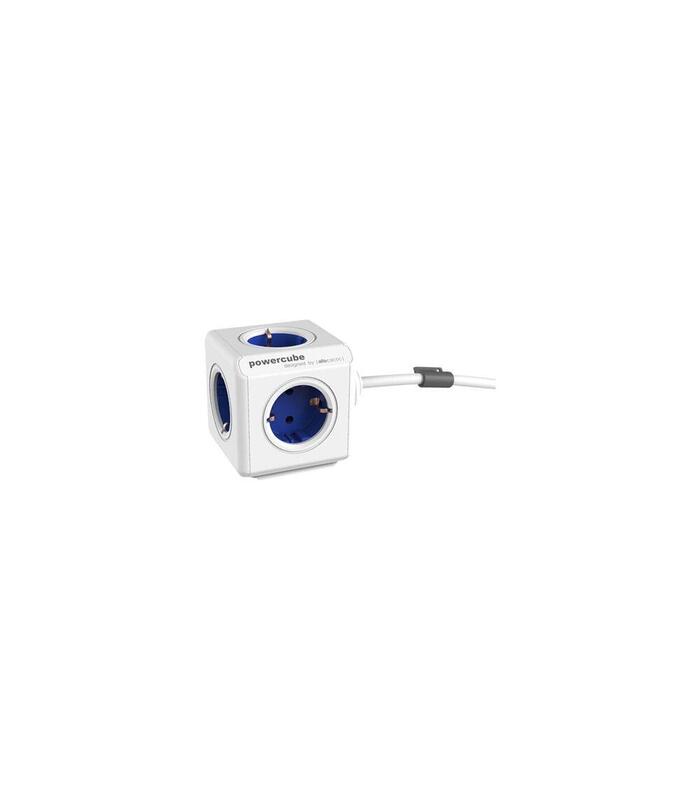 Extensão Elétrica ALLOCACOC 4001013 (Azul) Allocacoc - Fios de extensão - proteção de crianças, 5 tomadas, 15 metros, cabo de extensão