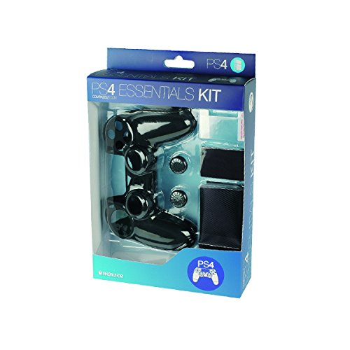Comando com fios + capa + auriculares + acessório para controle de jogo WOXTER (PS3,PS4 - Preto) Woxter - Acessórios de controle de jogo - comando fios, capa silicone, auriculares, acessório jogo