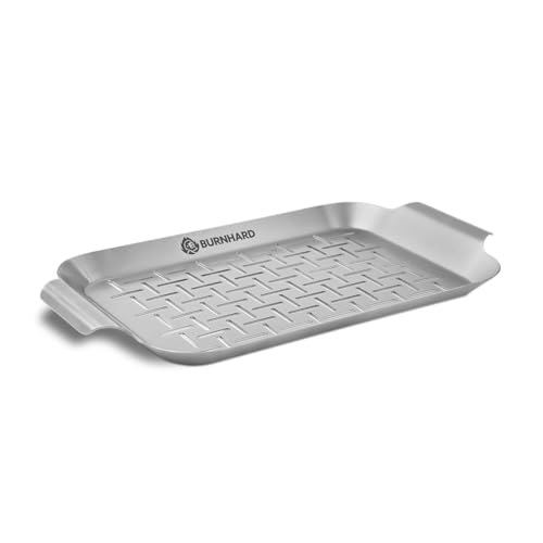 Bandeja para churrasco em aço inoxidável 33x19x1,7 cm BURNHARD - Chapas e grelhadores - aço inoxidável, 33x19x1,7 cm