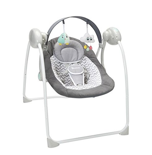 Baloiço BADABULLE Confort (Branco e Cinzento) BADABULLE - Móveis para bebês e crianças pequenas - multi-funções, programável, 8 músicas, fácil de lavar
