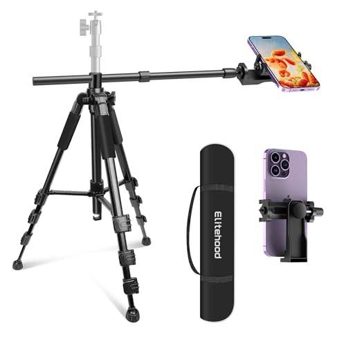 Tripé Elitehood Overhead | Cinzento (Acessório Imagem e Som) Elitehood - Tripés e monopés para telemóveis e tablets - 3 pernas, braço extensível, altura ajustável, 1 kg
