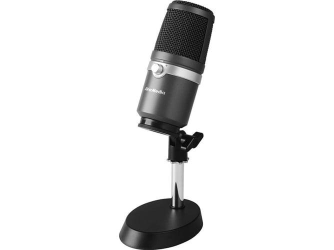 Microfone AVERMEDIA AM310 (USB - Preto e Prateado) AVerMedia - Microfones - usb, preto, prateado