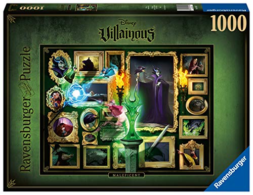Puzzle RAVENSBURGER Maléfique (Idade Mínima Recomendada: 14 anos - 1000 Peças) Ravensburger - Quebra-cabeças de encaixar - 1000 peças, malefica, quadro de madeira, disney