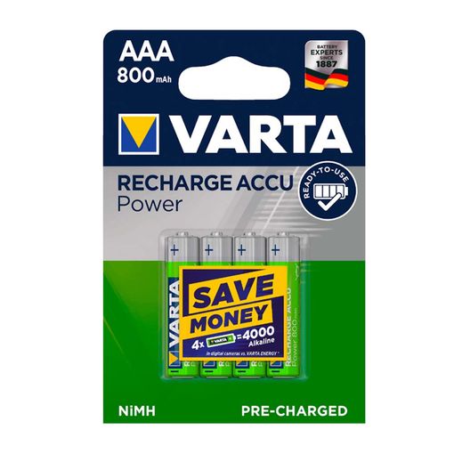 Pilhas Não Recarregáveis VARTA Longlife AAA Varta - Baterias de uso geral - nimh, AAA, 800 mah, 12 v